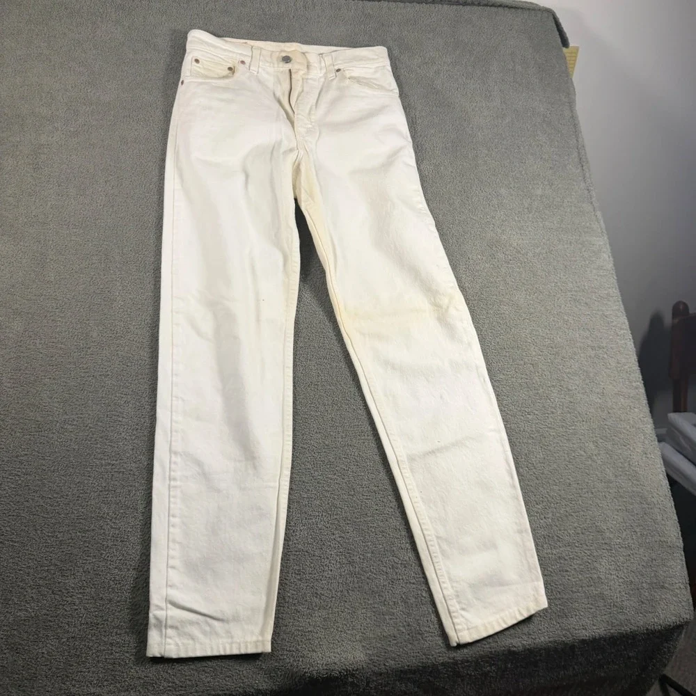 Vintage Levis 550 Relaxed Fit Tapered Leg White Denim Jeans Mens W30 L36 USA